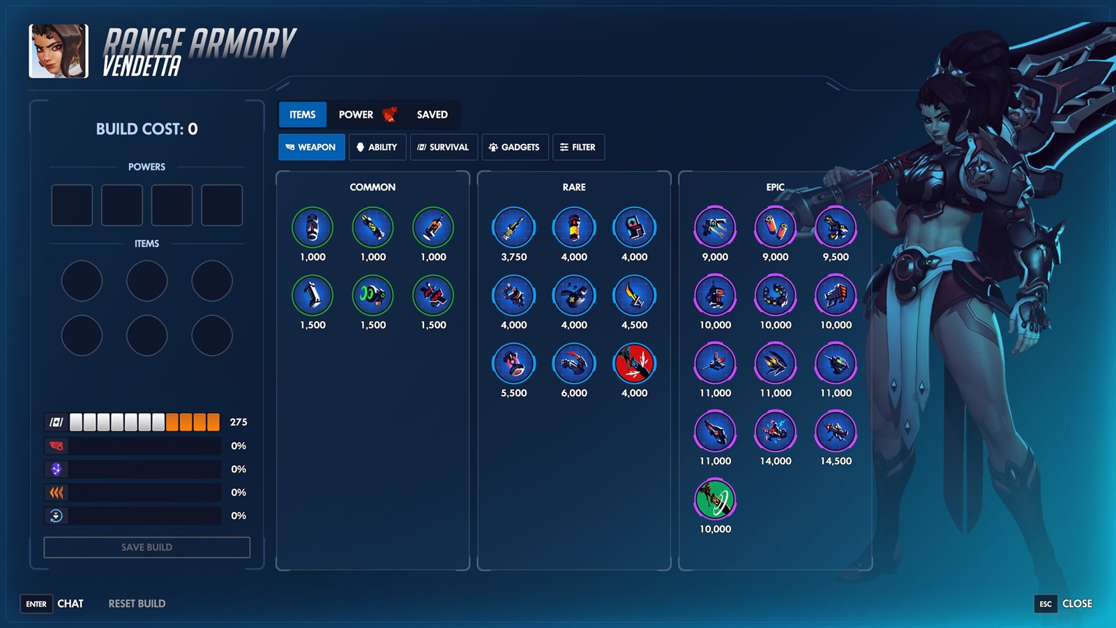 Official Stadium interface artwork for Hero Builder and Armory updates.