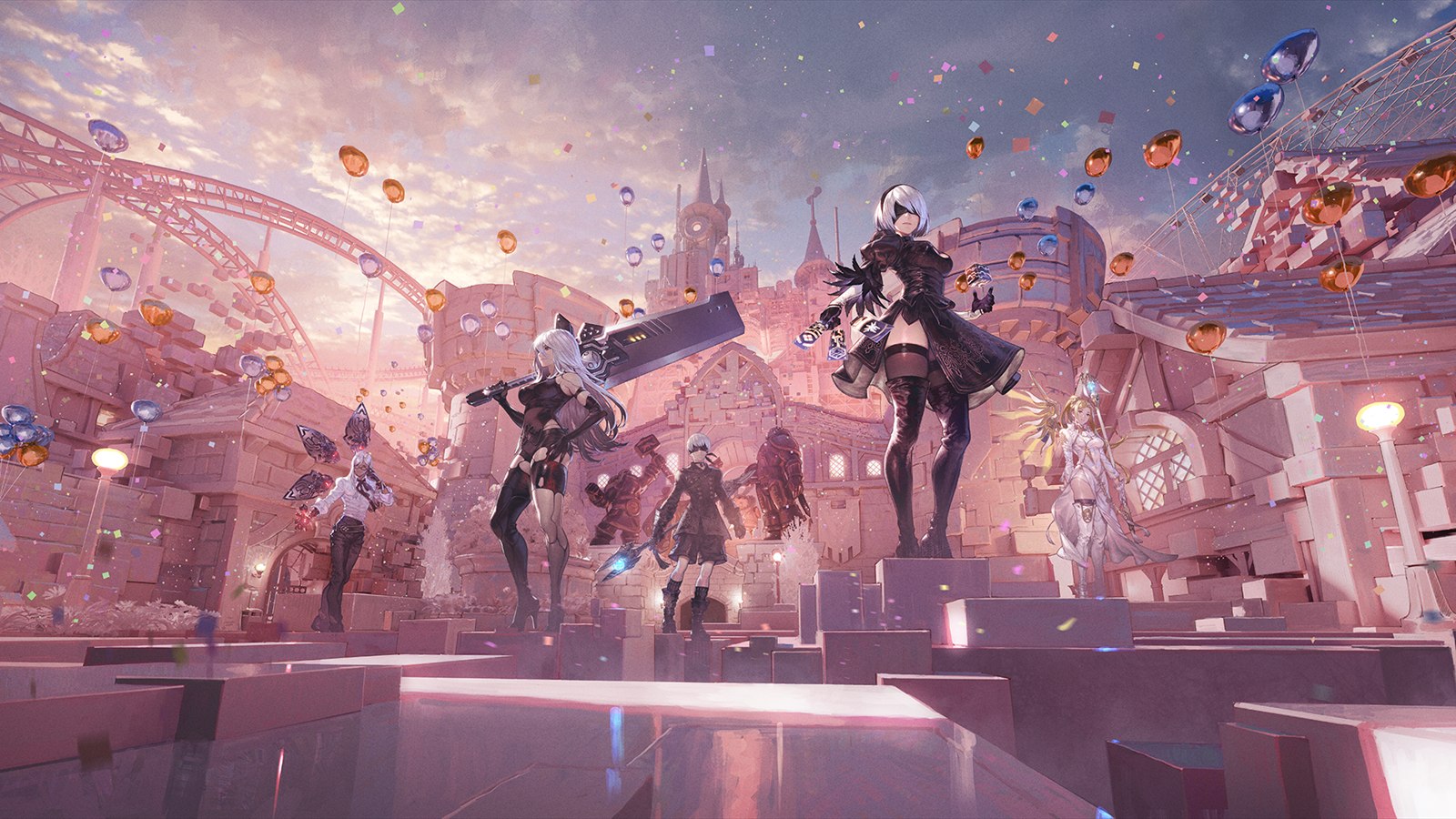Official Project YoRHa collaboration artwork for Overwatch and NieR:Automata.