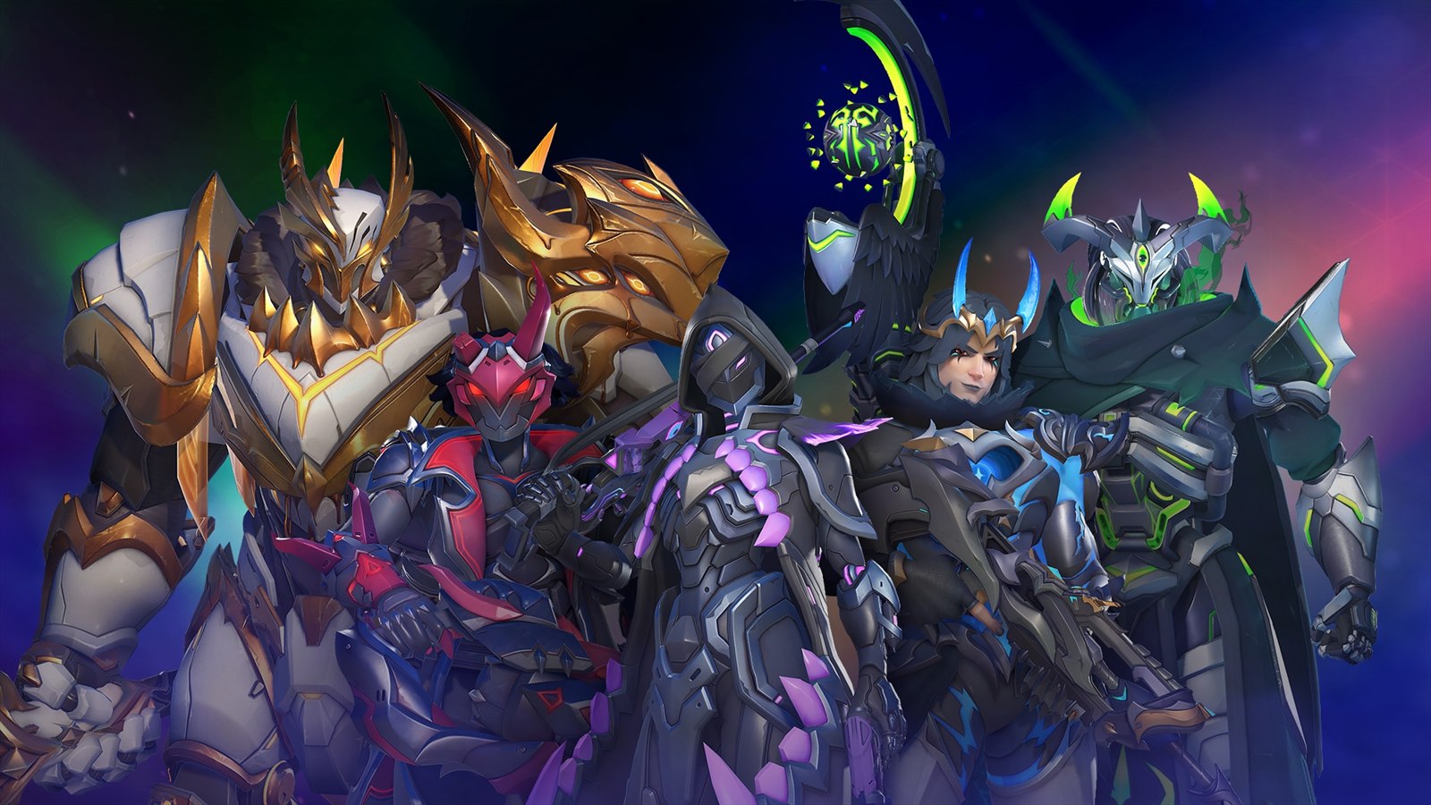 Official Apocalypse Warriors Overwatch skin collection artwork.