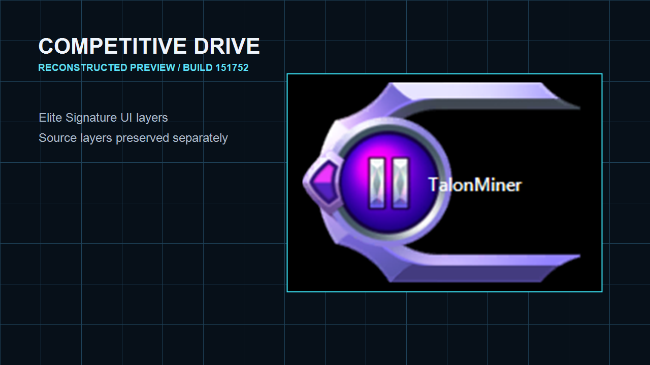 A reconstructed preview of extracted purple Elite Signature interface layers.