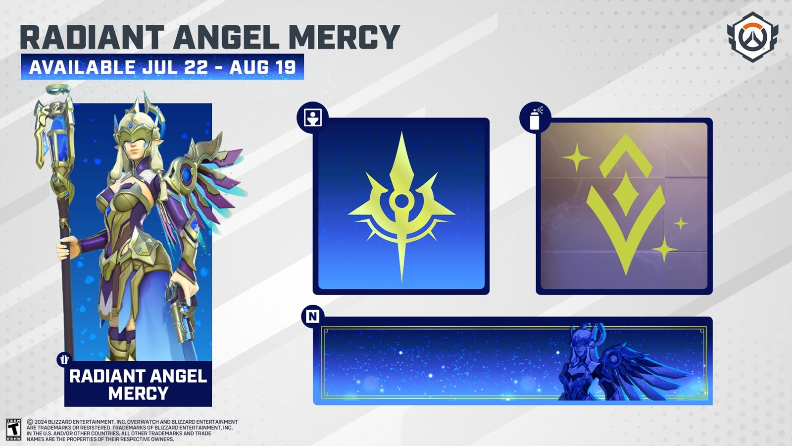 Official Overwatch artwork accompanying Legendary Radiant Angel Mercy.