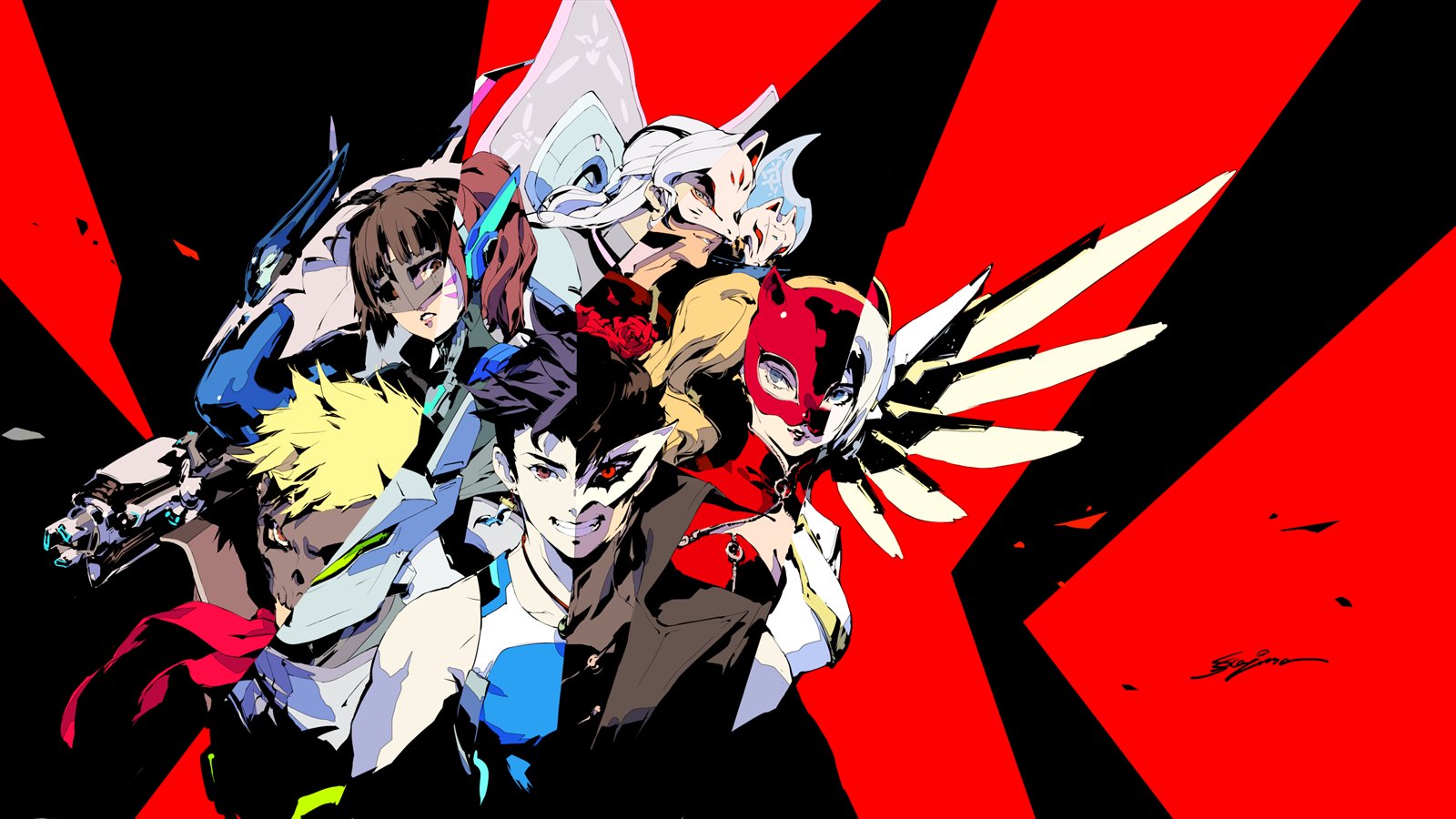 Official Overwatch artwork accompanying Overwatch 2 x Phantom Thieves.