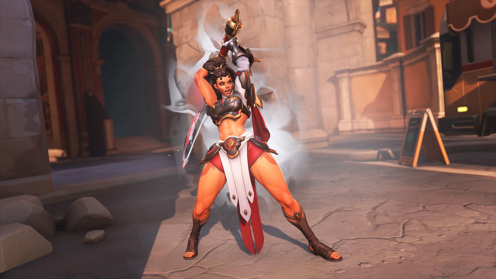 Official Overwatch artwork accompanying The First Melee DPS Hero.